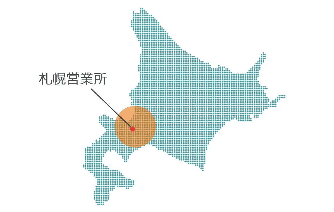 株式会社トーコートレーディング札幌営業所エリアイラスト